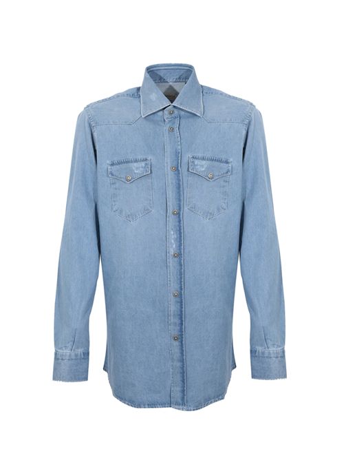 Camicia Texas in denim chiaro SARTORIO NAPOLI | TEXAS0301D